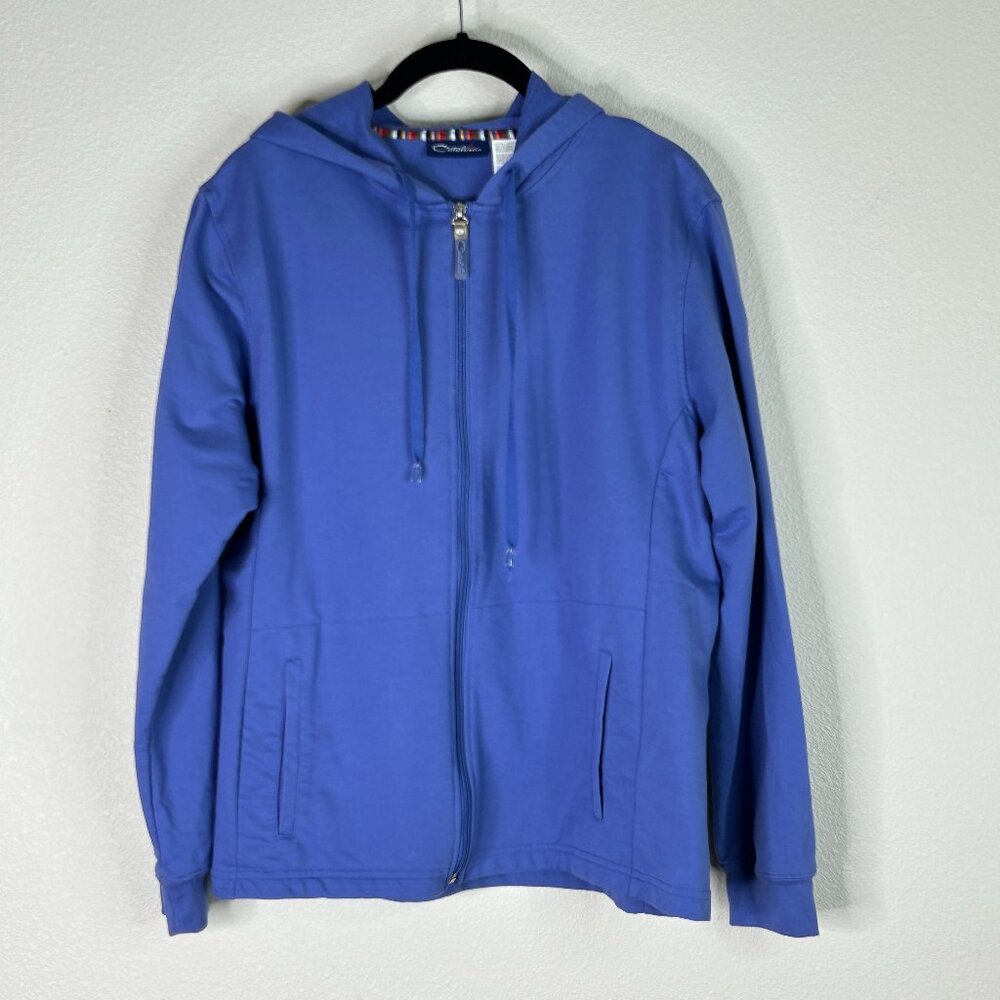 Catalina Women Hoodie Sweatshirt Size L Full Zip Pocket Grapemist Color Nautical